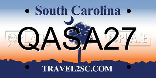 QASA27 South Carolina License Plate