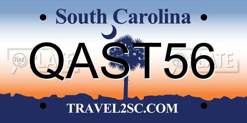 QAST56 South Carolina License Plate