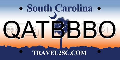 QATBBBO South Carolina License Plate