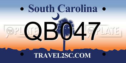 QB047 South Carolina License Plate