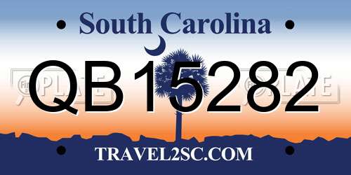 QB15282 South Carolina License Plate