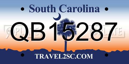 QB15287 South Carolina License Plate