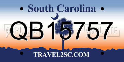 QB15757 South Carolina License Plate