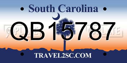 QB15787 South Carolina License Plate
