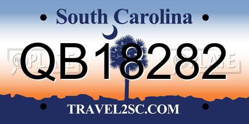 QB18282 South Carolina License Plate