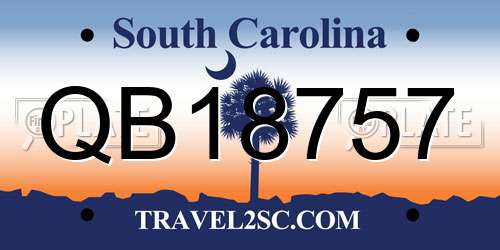 QB18757 South Carolina License Plate
