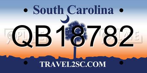 QB18782 South Carolina License Plate