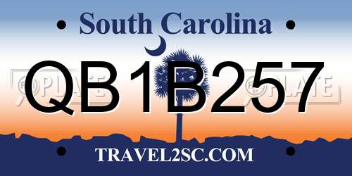 QB1B257 South Carolina License Plate
