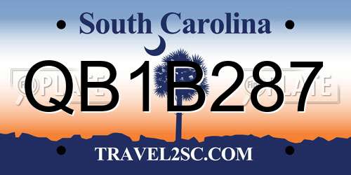 QB1B287 South Carolina License Plate