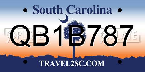 QB1B787 South Carolina License Plate