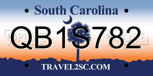 QB1S782 South Carolina License Plate