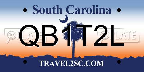 QB1T2L South Carolina License Plate