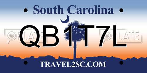 QB1T7L South Carolina License Plate