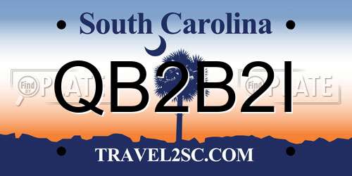 QB2B2I South Carolina License Plate