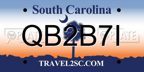 QB2B7I South Carolina License Plate