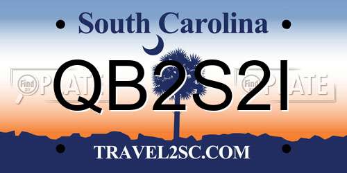 QB2S2I South Carolina License Plate