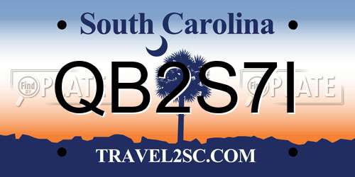 QB2S7I South Carolina License Plate