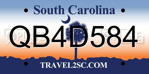 QB4D584 South Carolina License Plate