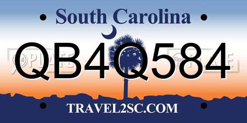 QB4Q584 South Carolina License Plate