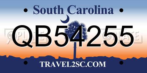 QB54255 South Carolina License Plate