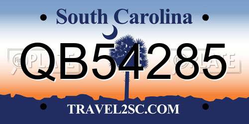 QB54285 South Carolina License Plate