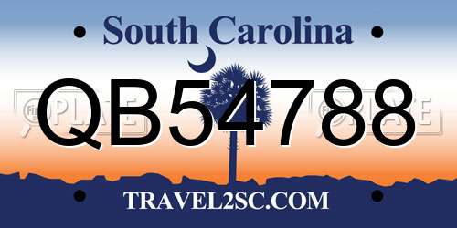 QB54788 South Carolina License Plate
