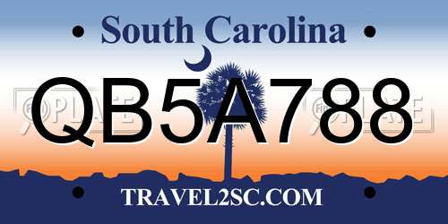 QB5A788 South Carolina License Plate