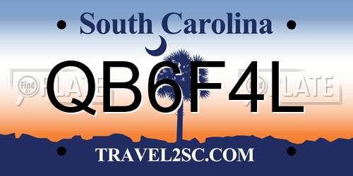 QB6F4L South Carolina License Plate