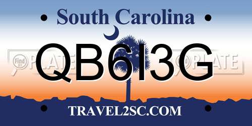 QB6I3G South Carolina License Plate