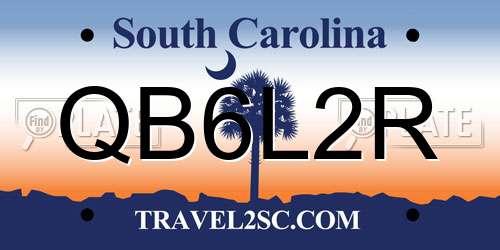 QB6L2R South Carolina License Plate