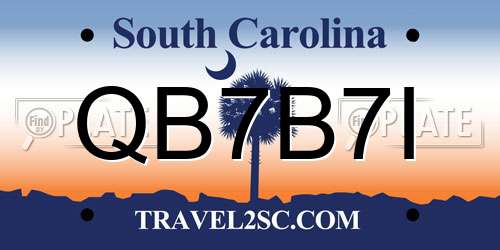 QB7B7I South Carolina License Plate