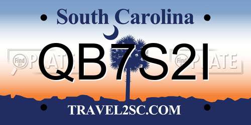 QB7S2I South Carolina License Plate