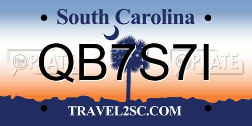QB7S7I South Carolina License Plate