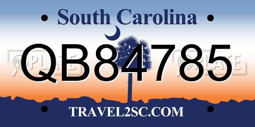 QB84785 South Carolina License Plate
