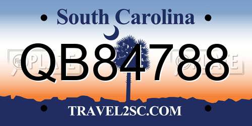 QB84788 South Carolina License Plate