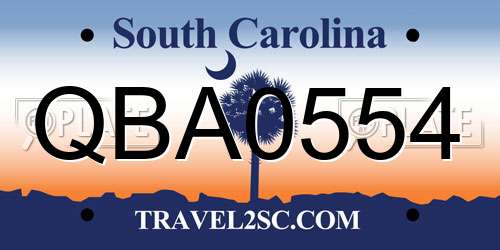 QBA0554 South Carolina License Plate
