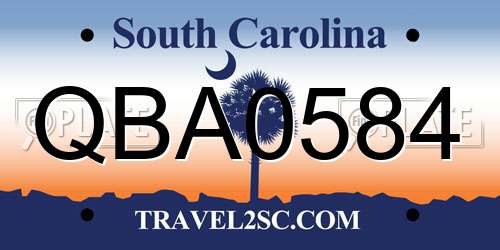 QBA0584 South Carolina License Plate