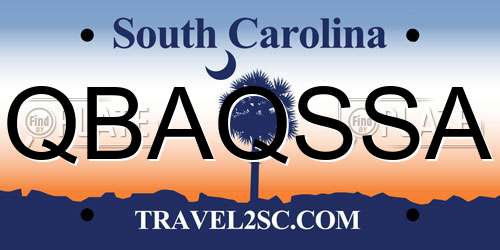 QBAQSSA South Carolina License Plate