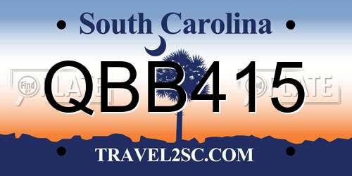 QBB415 South Carolina License Plate