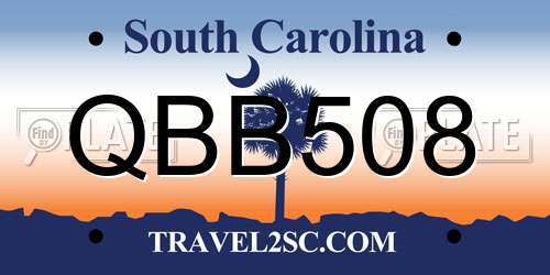 QBB508 South Carolina License Plate