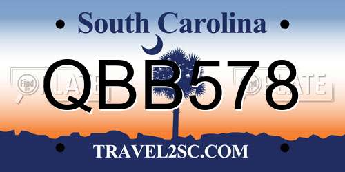 QBB578 South Carolina License Plate