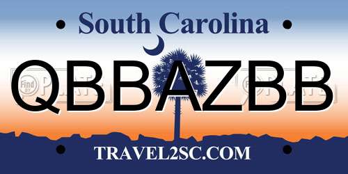QBBAZBB South Carolina License Plate