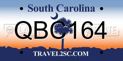 QBC164 South Carolina License Plate