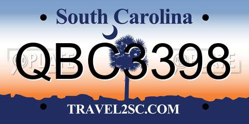 QBC3398 South Carolina License Plate