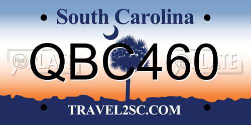 QBC460 South Carolina License Plate