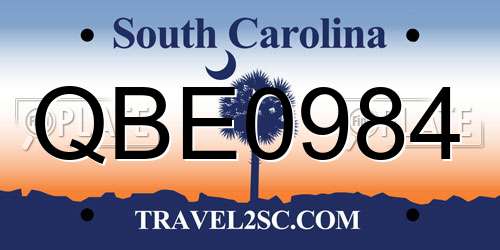 QBE0984 South Carolina License Plate