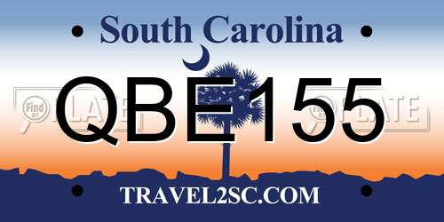 QBE155 South Carolina License Plate