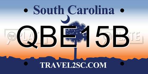 QBE15B South Carolina License Plate