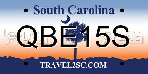 QBE15S South Carolina License Plate