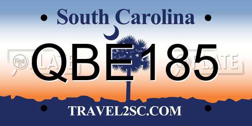 QBE185 South Carolina License Plate